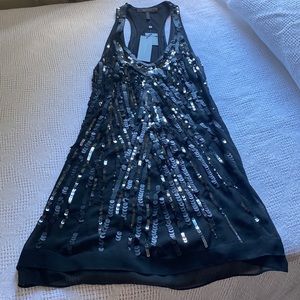 BCBG MAXAZRIA Silk Sequin Mini Dress S